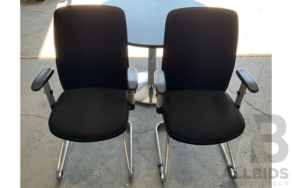 3 Piece Set - Office Round Table and Chairs