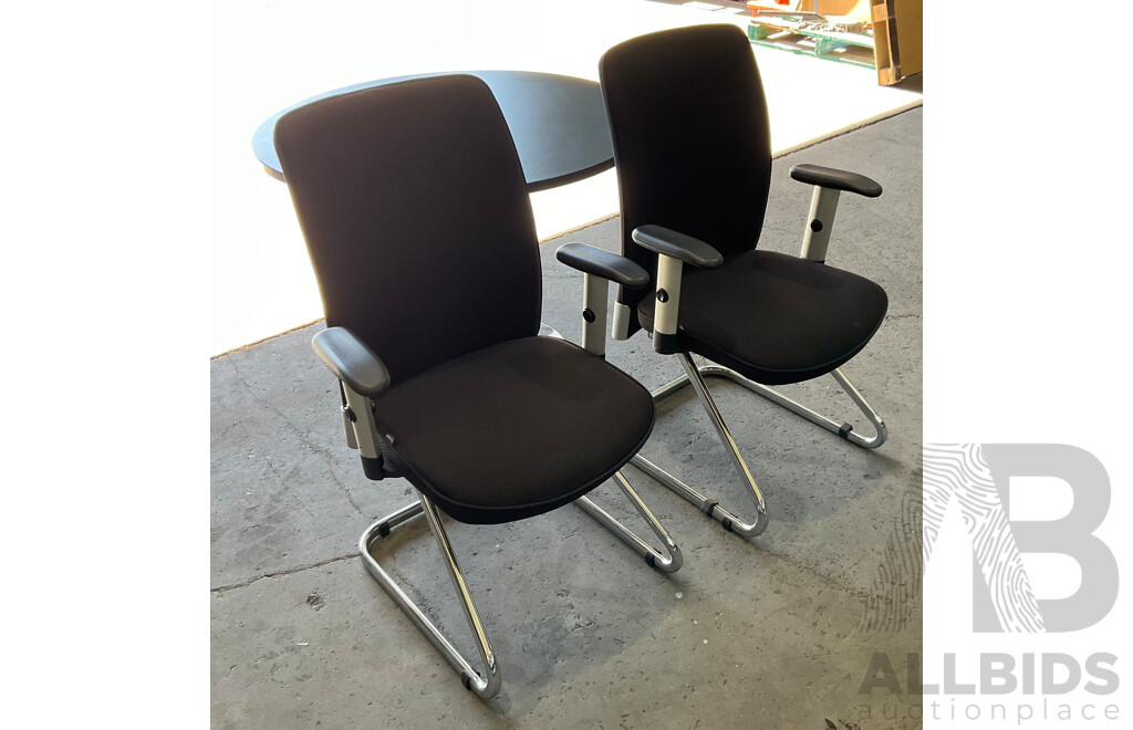 3 Piece Set - Office Round Table and Chairs