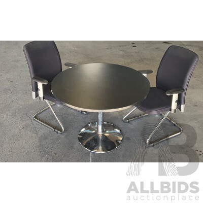 3 Piece Set - Office Round Table and Chairs