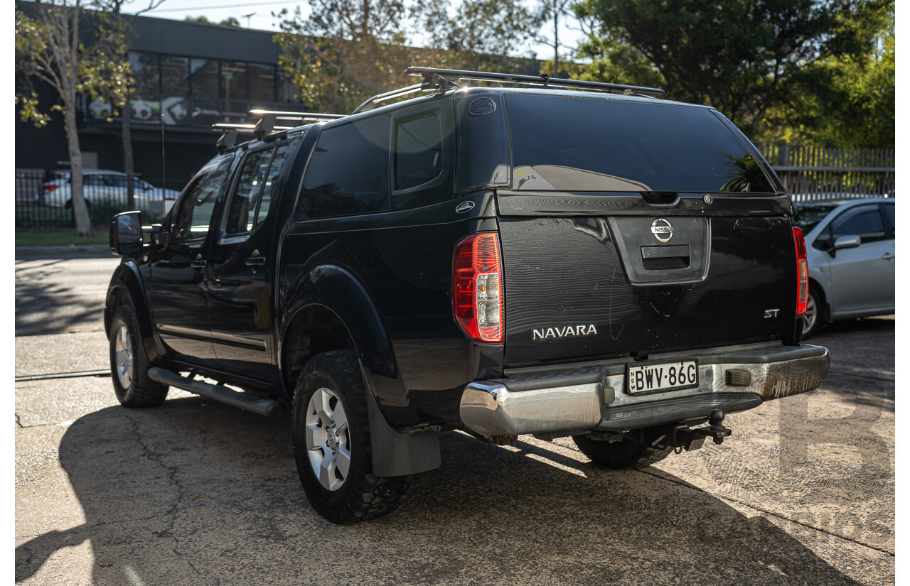 4/2011 Nissan Navara ST (4x4) D40 Dual Cab P/Up Midnight Black Metallic Turbo Diesel 2.5L