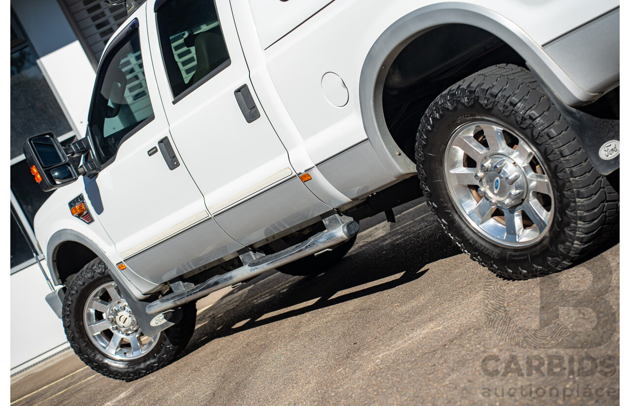 10/2008 Ford F250 XLT Lariat (4x4) RN Crew Cab P/Up Oxford White Twin Turbo Diesel - Powerstroke V8 6.4L