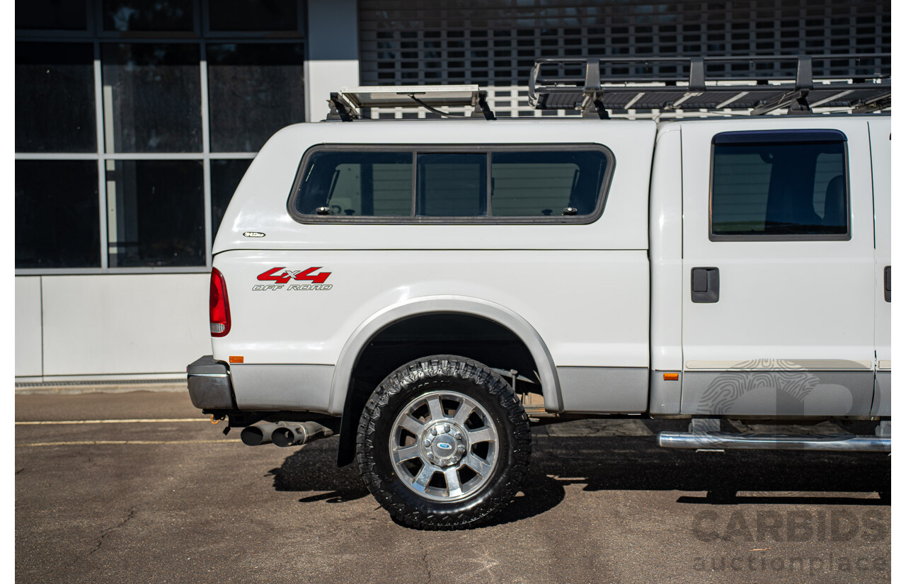 10/2008 Ford F250 XLT Lariat (4x4) RN Crew Cab P/Up Oxford White Twin Turbo Diesel - Powerstroke V8 6.4L