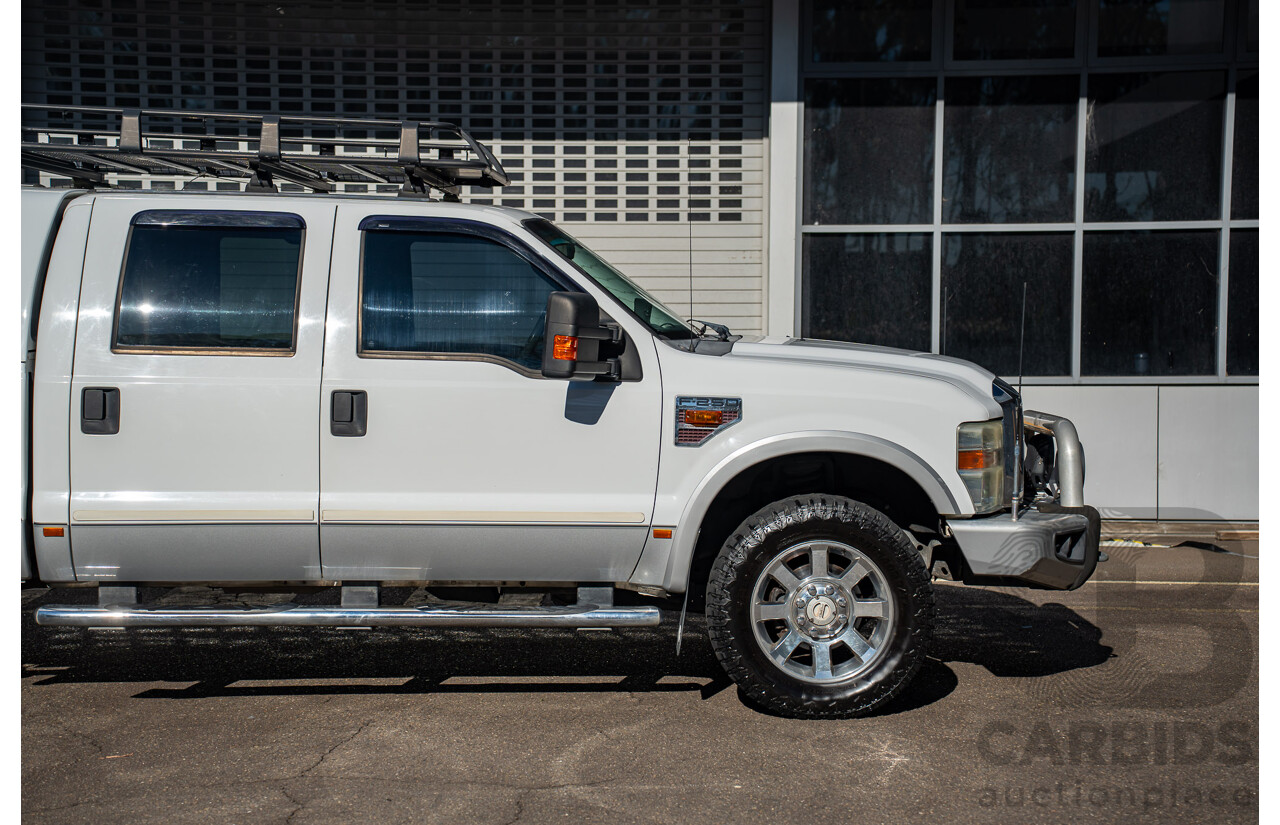 10/2008 Ford F250 XLT Lariat (4x4) RN Crew Cab P/Up Oxford White Twin Turbo Diesel - Powerstroke V8 6.4L