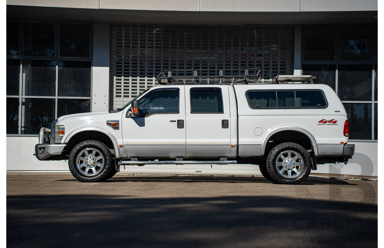 10/2008 Ford F250 XLT Lariat (4x4) RN Crew Cab P/Up Oxford White Twin Turbo Diesel - Powerstroke V8 6.4L