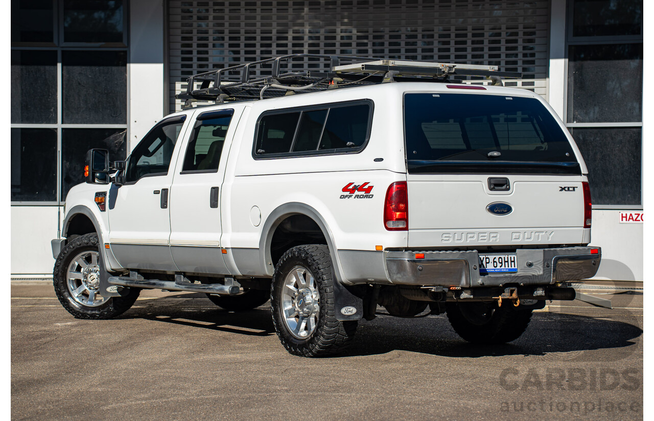 10/2008 Ford F250 XLT Lariat (4x4) RN Crew Cab P/Up Oxford White Twin Turbo Diesel - Powerstroke V8 6.4L