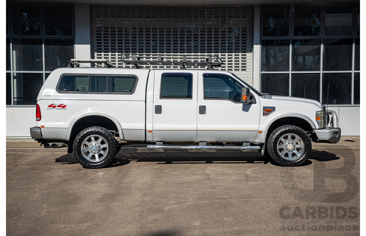 10/2008 Ford F250 XLT Lariat (4x4) RN Crew Cab P/Up Oxford White Twin Turbo Diesel - Powerstroke V8 6.4L