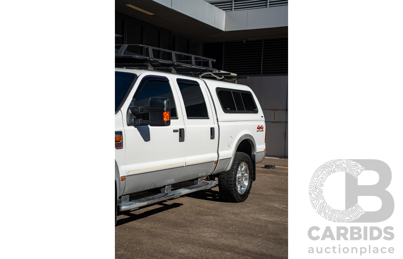 10/2008 Ford F250 XLT Lariat (4x4) RN Crew Cab P/Up Oxford White Twin Turbo Diesel - Powerstroke V8 6.4L