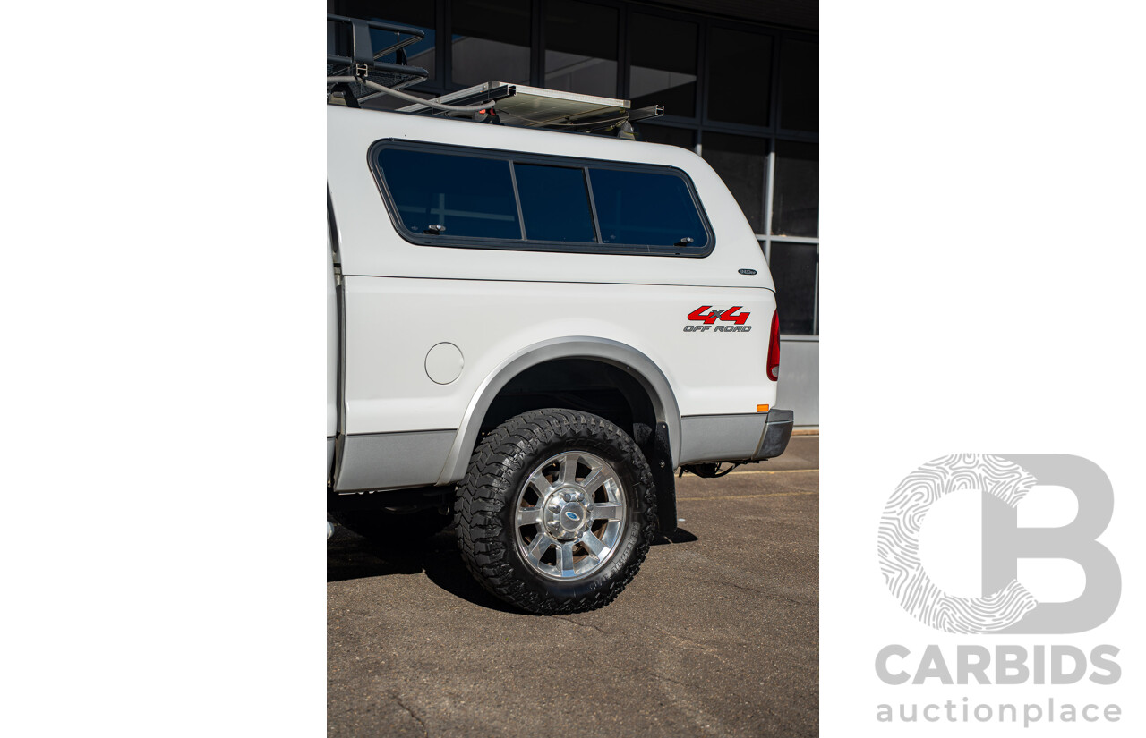 10/2008 Ford F250 XLT Lariat (4x4) RN Crew Cab P/Up Oxford White Twin Turbo Diesel - Powerstroke V8 6.4L