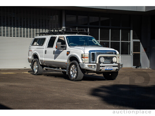 10/2008 Ford F250 XLT Lariat (4x4) RN Crew Cab P/Up Oxford White Twin Turbo Diesel - Powerstroke V8 6.4L