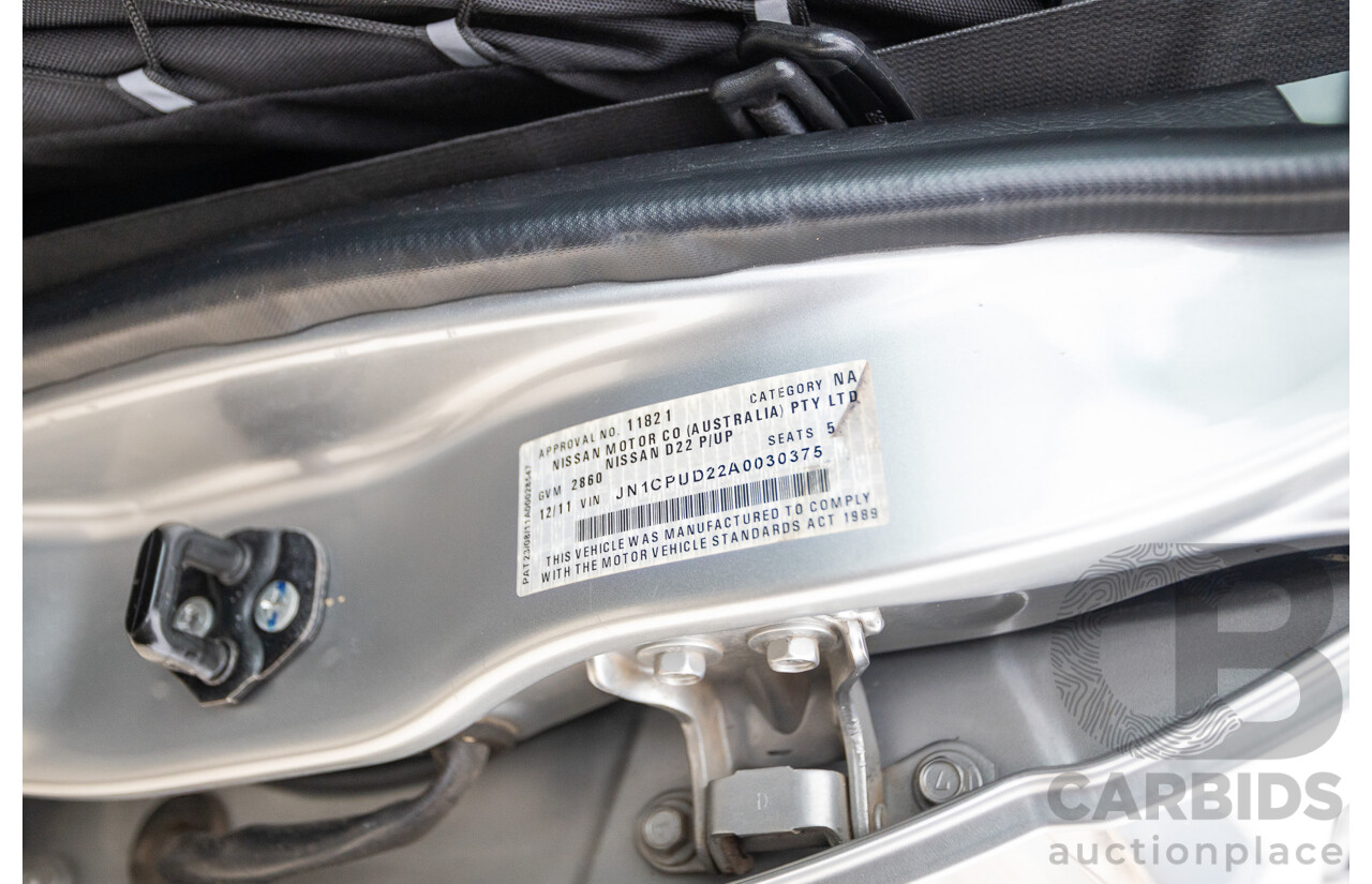 12/2011 Nissan Navara ST-R (4x4) D22 MY08 Dual Cab P/Up Silver 2.5L