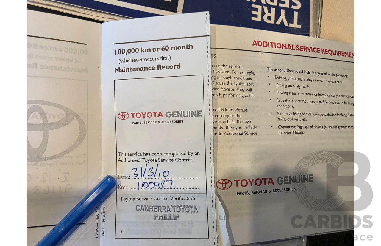4/2005 Toyota Hilux SR5 (4x4) GGN25R Dual Cab P/Up Silver 4.0L