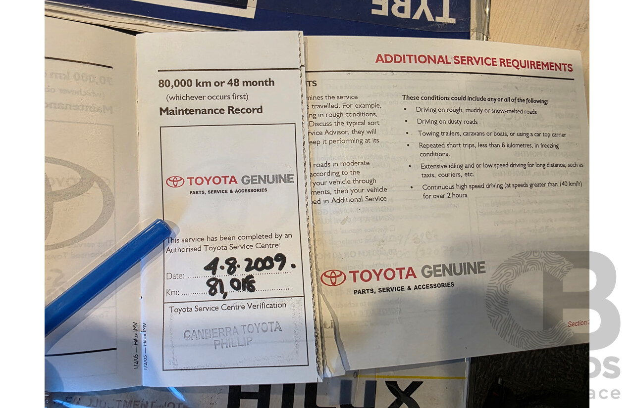 4/2005 Toyota Hilux SR5 (4x4) GGN25R Dual Cab P/Up Silver 4.0L