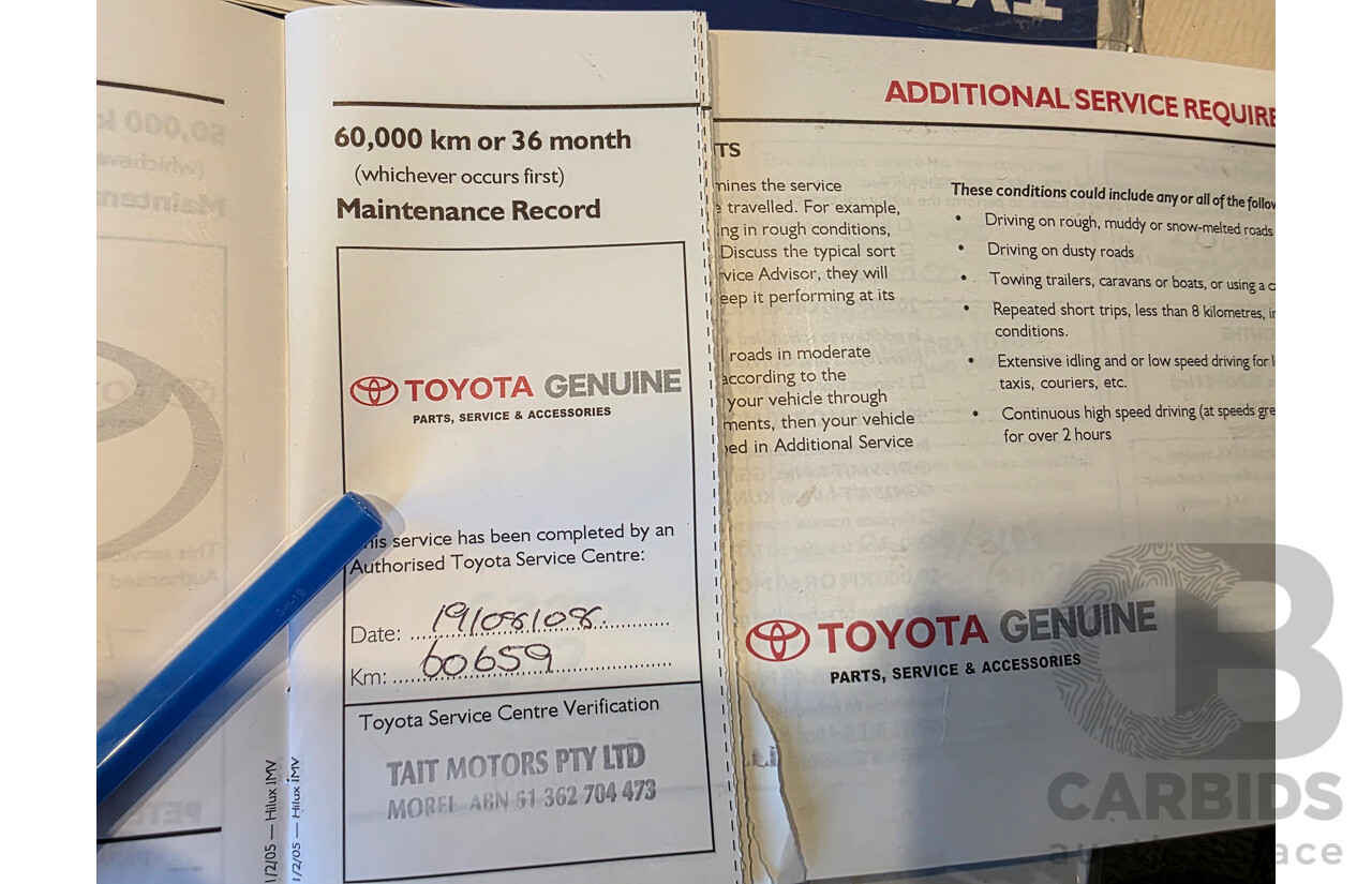 4/2005 Toyota Hilux SR5 (4x4) GGN25R Dual Cab P/Up Silver 4.0L