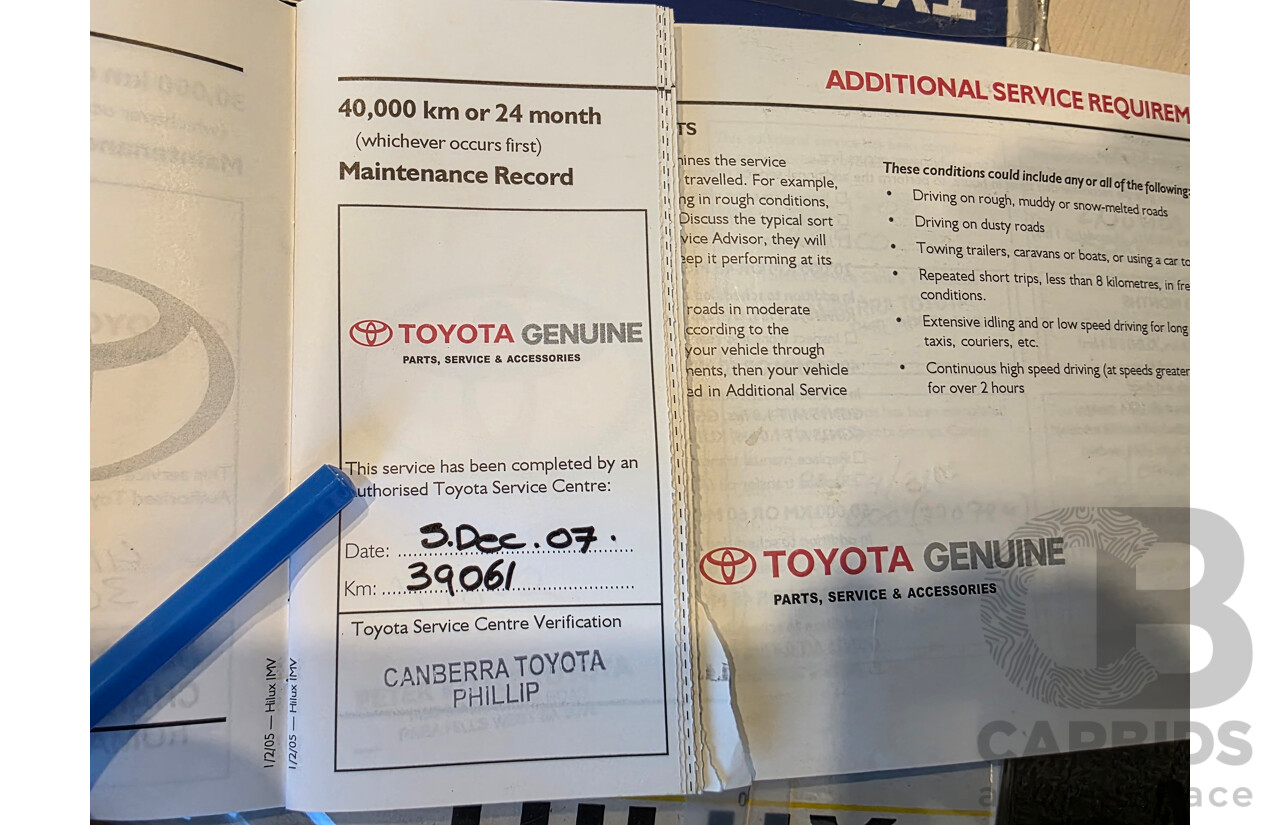 4/2005 Toyota Hilux SR5 (4x4) GGN25R Dual Cab P/Up Silver 4.0L