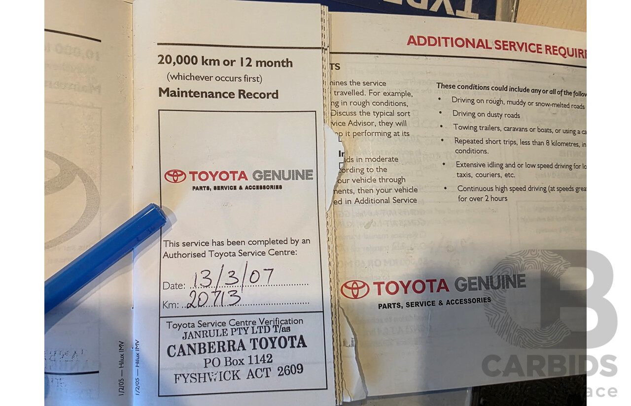 4/2005 Toyota Hilux SR5 (4x4) GGN25R Dual Cab P/Up Silver 4.0L