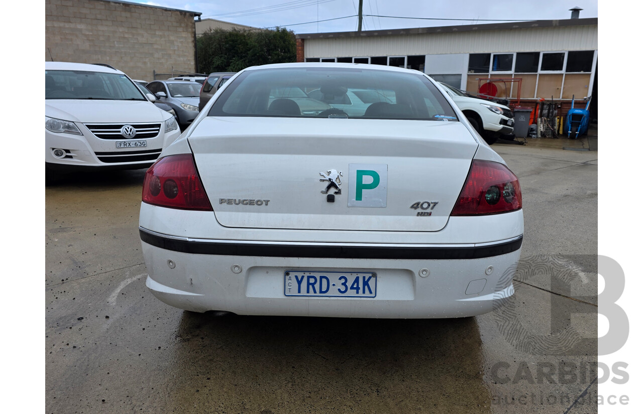 5/2006 Peugeot 407 ST HDi Executive MY05 4d Sedan White Turbo Diesel 2.0L