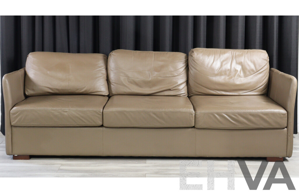 Modern Leather Three Seater Lounge