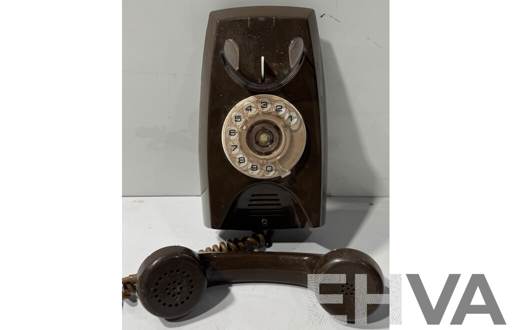Vintage Australian Brown Rotary Dial Telephone