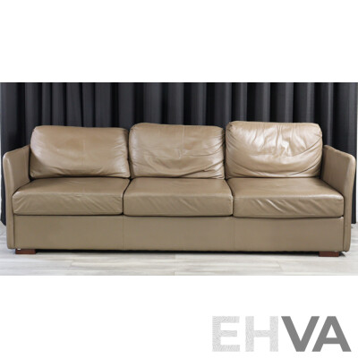 Modern Leather Three Seater Lounge