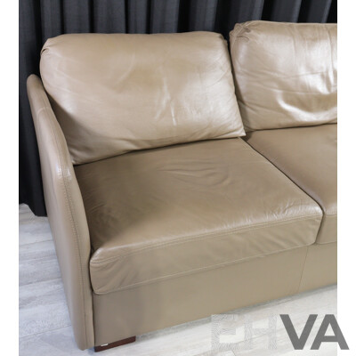 Modern Leather Three Seater Lounge
