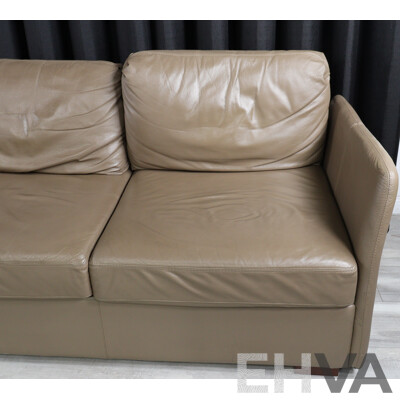 Modern Leather Three Seater Lounge
