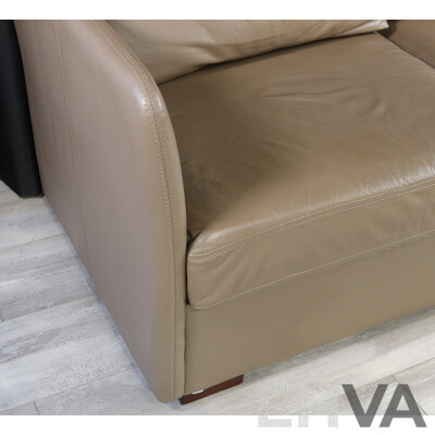 Modern Leather Three Seater Lounge