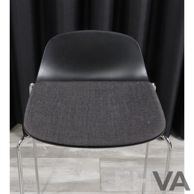 Set of Three Modern Chrome Based Bar Stools