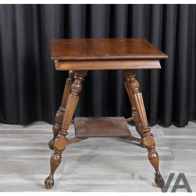 Edwardian Oak Two Tier Side Table