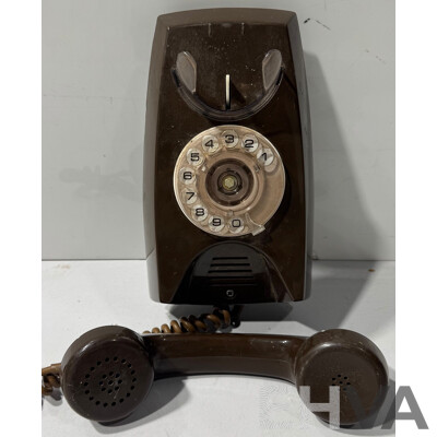 Vintage Australian Brown Rotary Dial Telephone