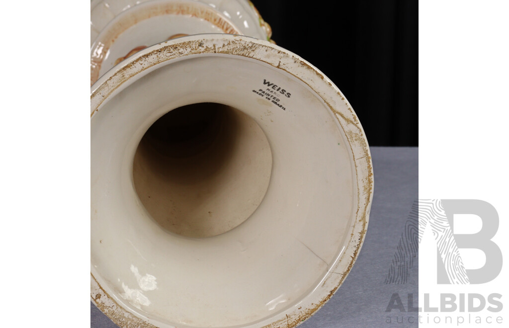 Glazed Ceramic Jardinier in Stand by Weiss, Brazil