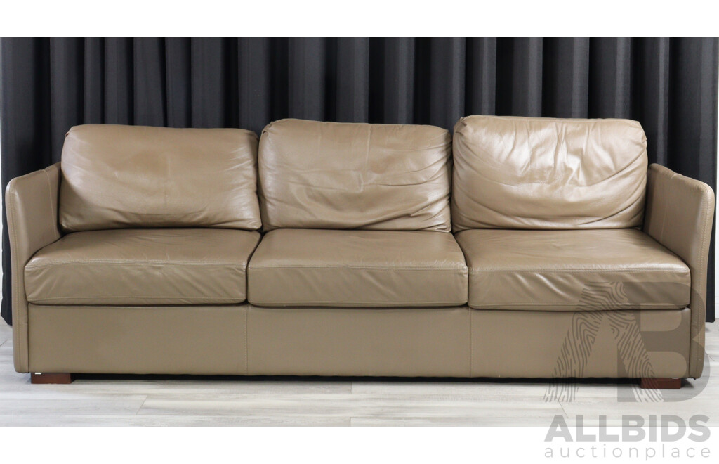 Modern Leather Three Seater Lounge