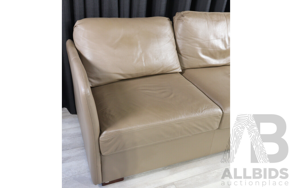 Modern Leather Three Seater Lounge