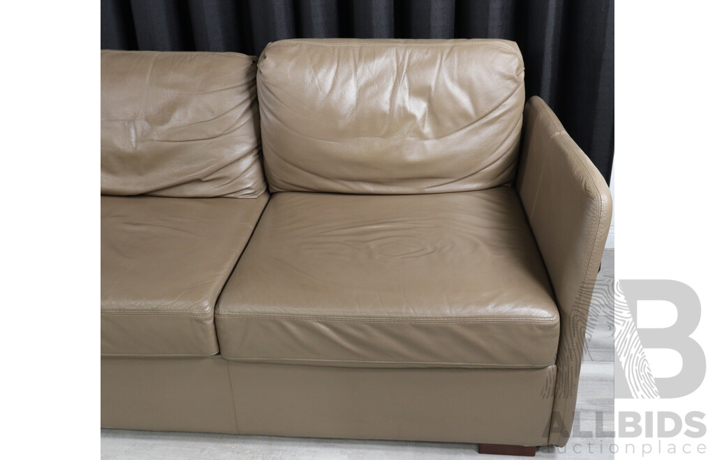 Modern Leather Three Seater Lounge