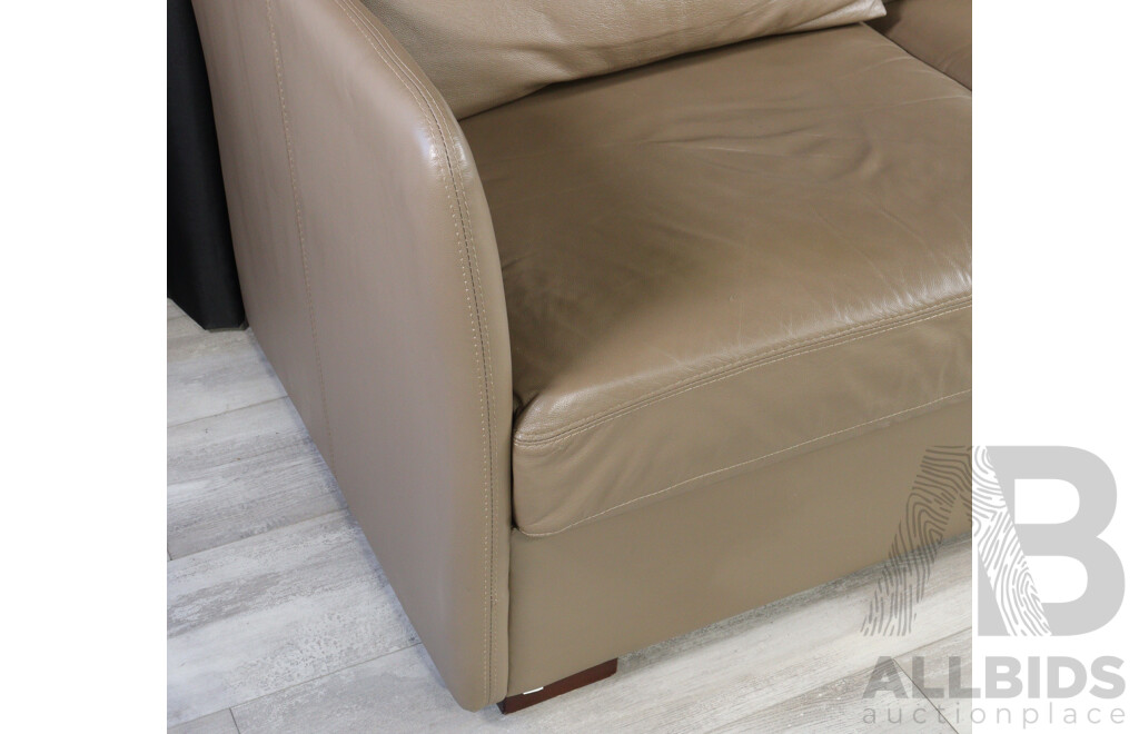 Modern Leather Three Seater Lounge