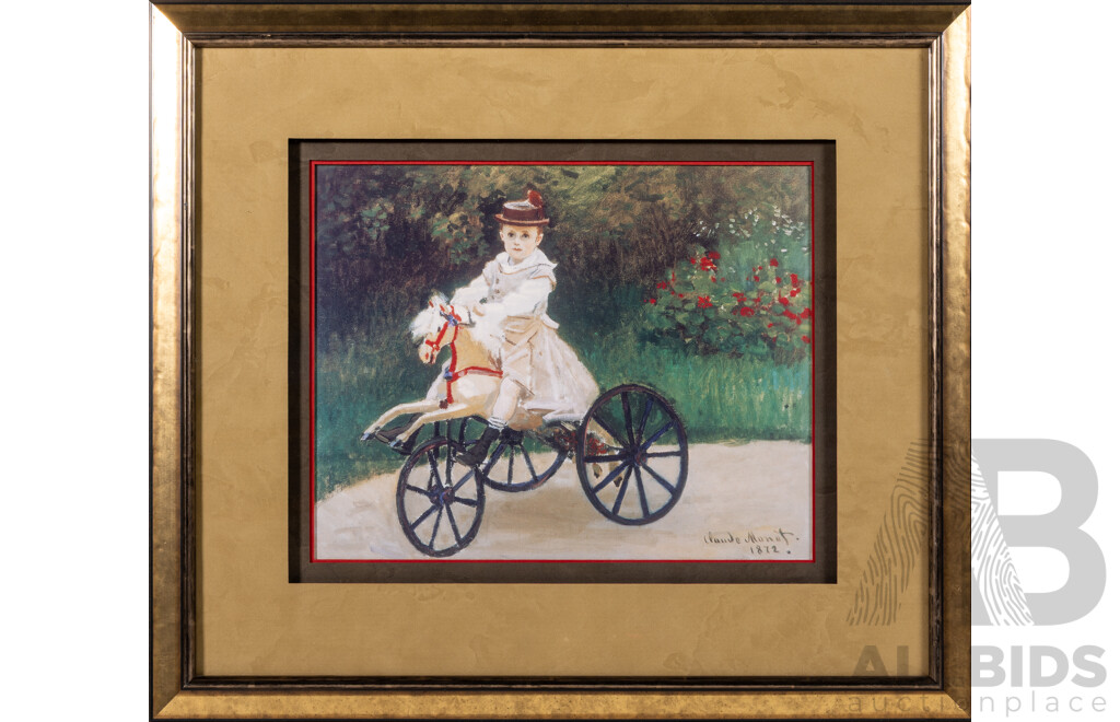 Claude Monet, (19/20th Century, French, 1840-1926), Jean Monet on His Hobby Horse (Tricyle) (1872), Quality Colour Reproduction Print of the Original Oil, 43 x 49 cm (frame)