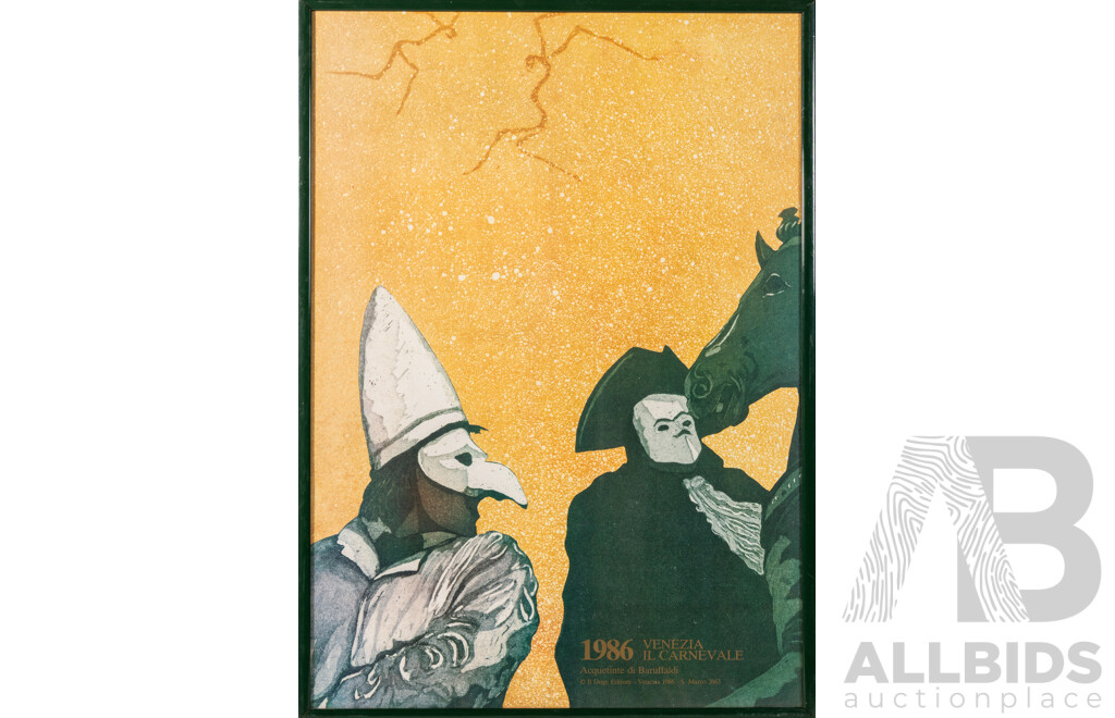 Artist Unknown, (20th Century), 1986 Venezia Il Carnevale Colour Poster Print, 69 x 50 cm (frame)