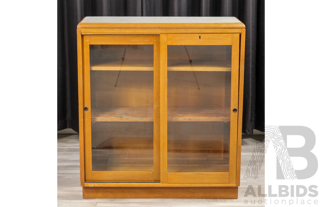 Small Maple Glass Front Book Case
