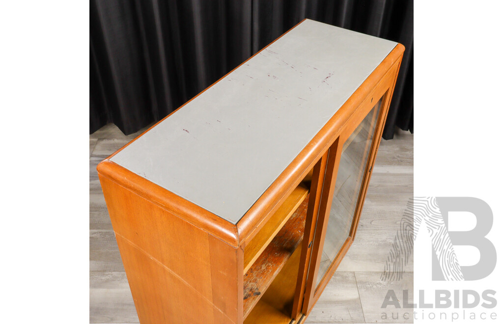 Small Maple Glass Front Book Case