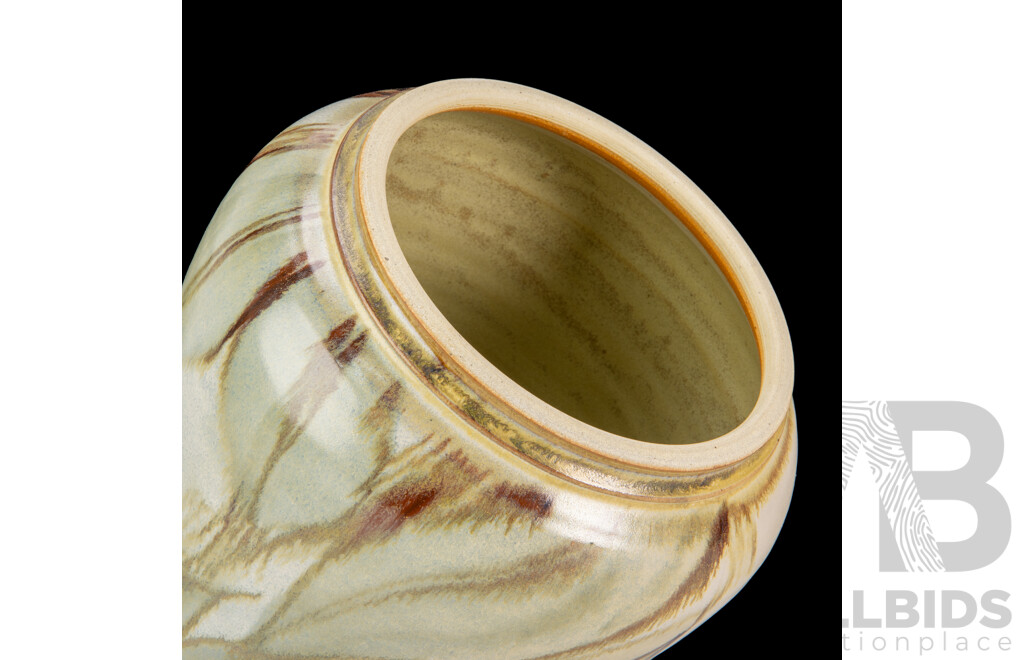 Hand Made Australian Studio Pottery Lidded Jar by Neville Wilson of Maldon Pottery Victoria