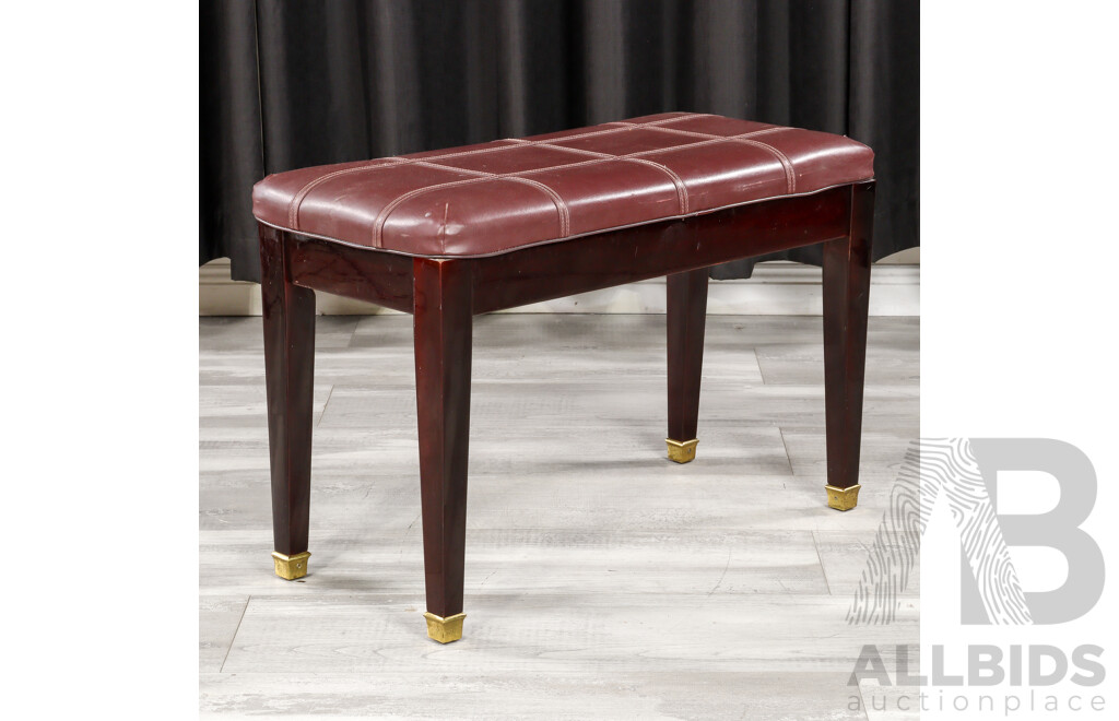 Modern Leather Top Piano Stool