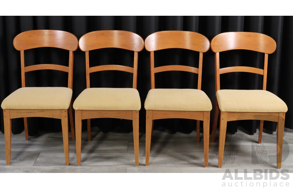 Set of Four Modern Van Treight Paddle Back Dining Chairs