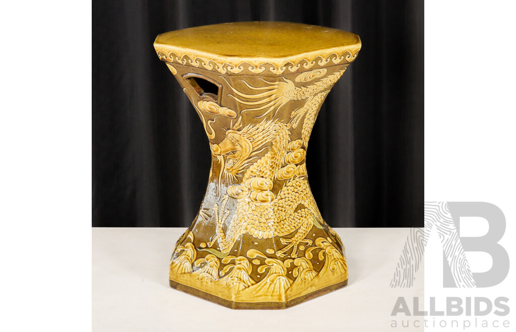 Glazed Terracotta Chinese Stool