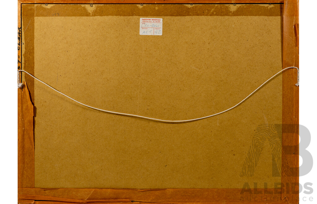 David Thornton (20th Century, British-Australian, 1937-), Country Buildings (1976), Original Vintage Watercolour, 37 6x 64 cm (frame)