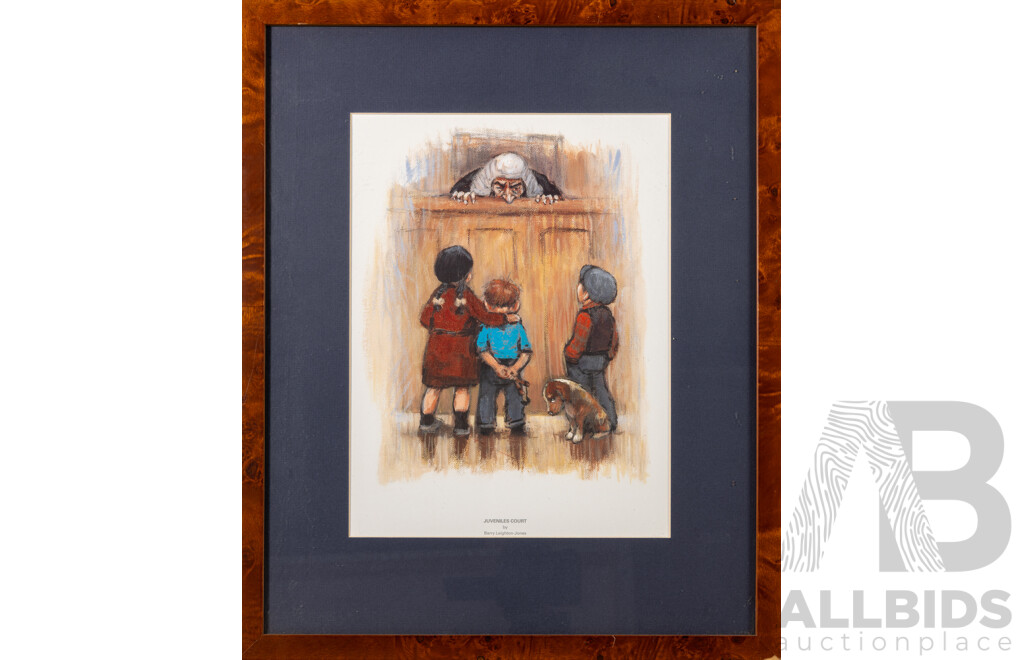 Barry Leighton-Jones, (20th Century, British, 1932-2011), Juveniles Court, Wonderful Colour Print on Canvas, 51 x 42 cm (frame)