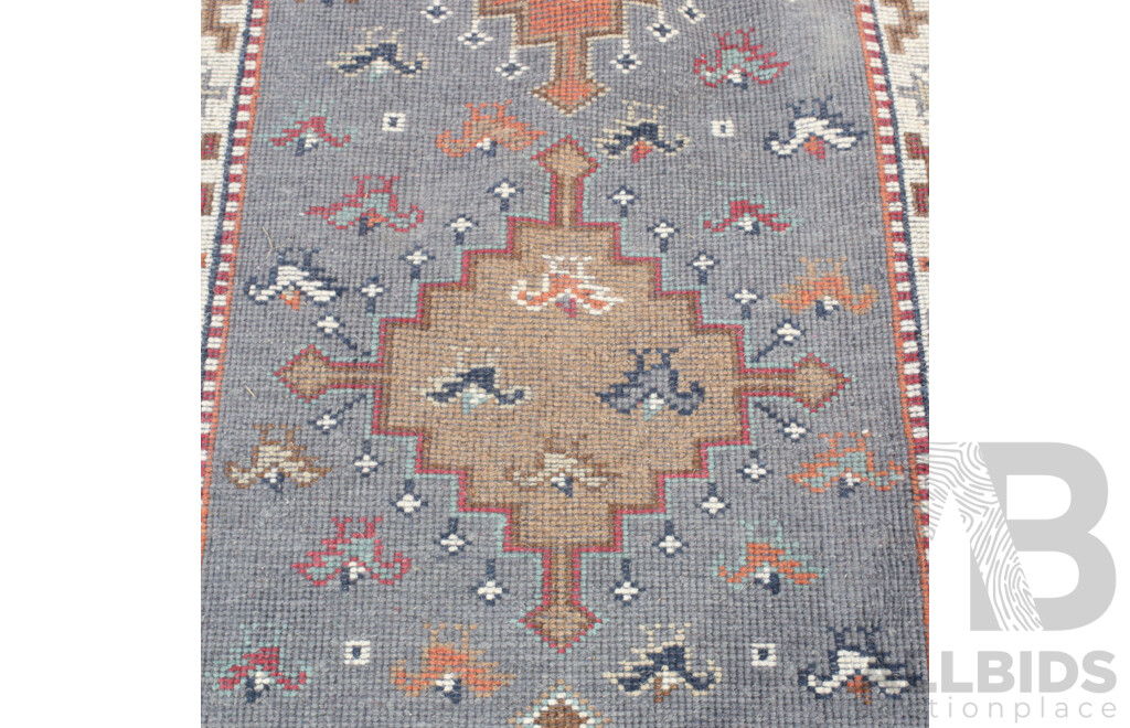 Vintage Hand Knotted Persian Wool Runner with Muted Colour