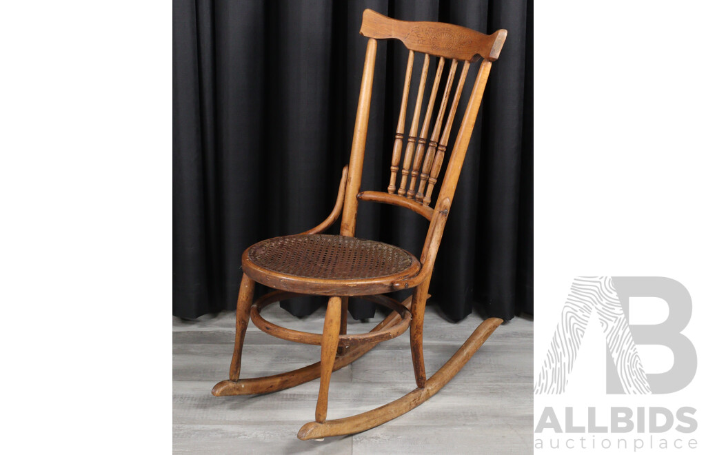 Vintage Spindle Back Rocking Chair