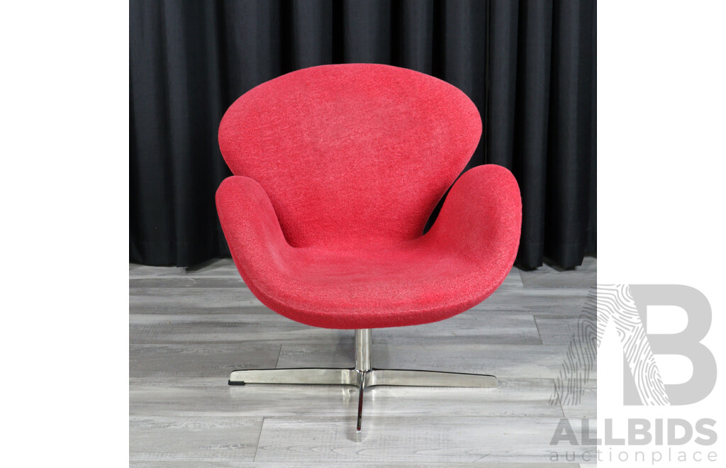 Reproduction Fabric Upholstered Swan Chair