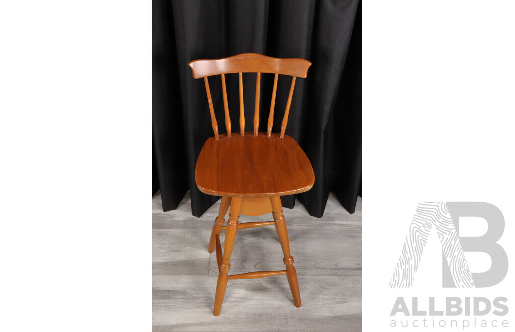 Small Teak Barstool by TH Brown