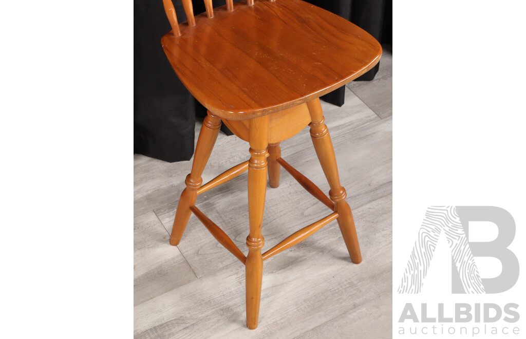 Small Teak Barstool by TH Brown