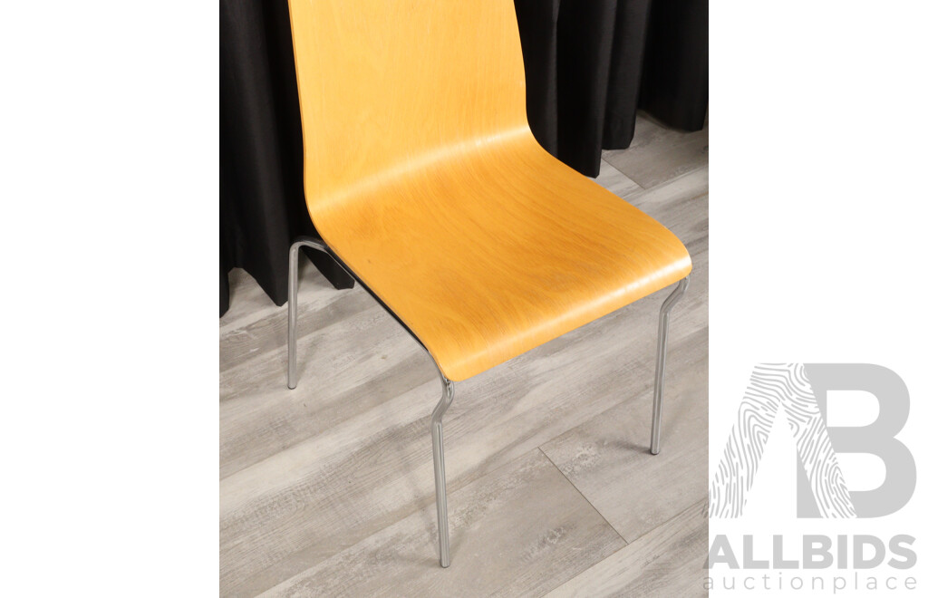 Set of Six Mathias Dining Chairs with Chrome Bases